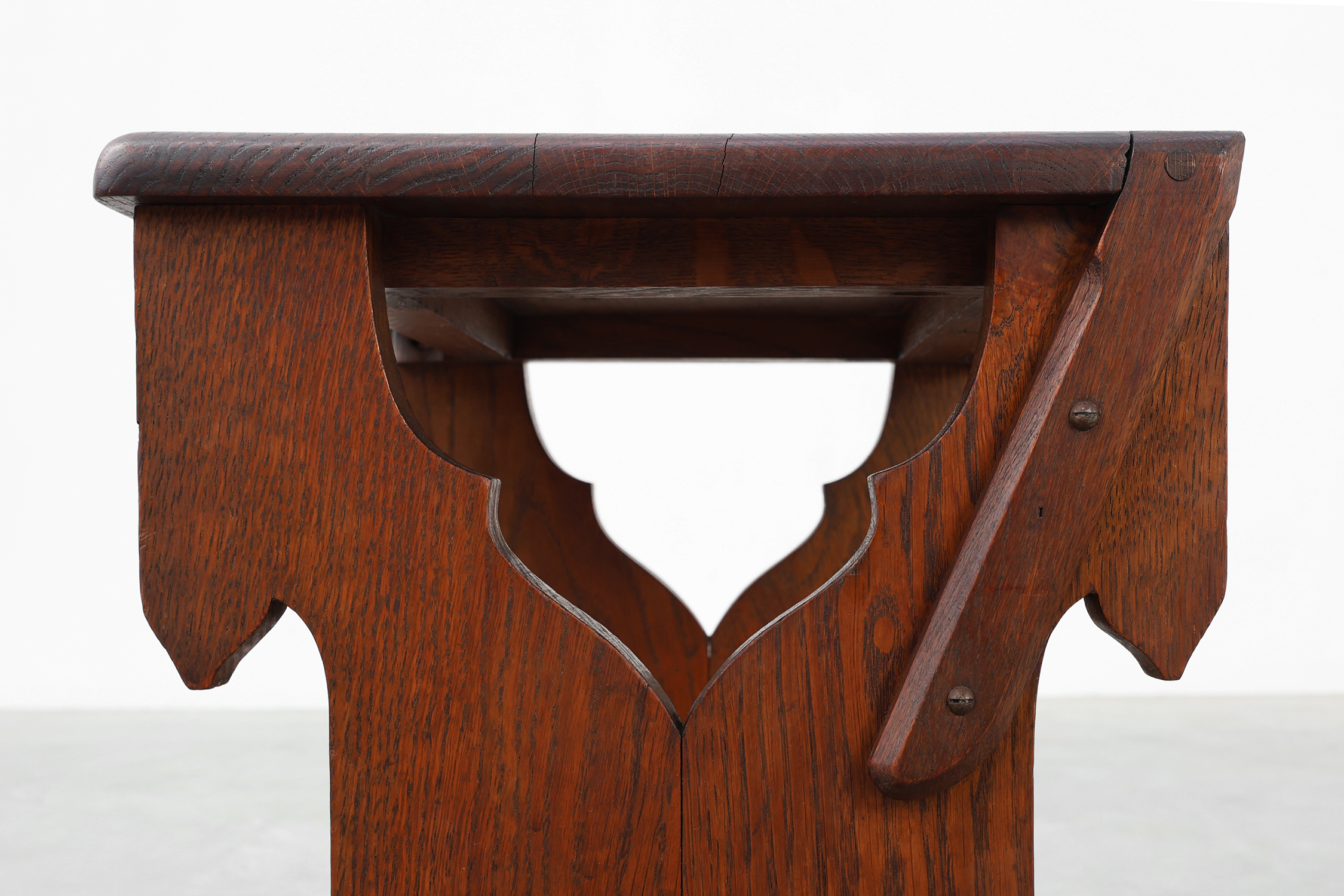 Pair of Belgian Arts & Crafts or Jugendstil Oak Stools, circa 1890thumbnail